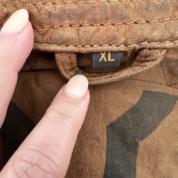 Men's Brown Leather Zip-Front Jacket - Picture 10 of 13